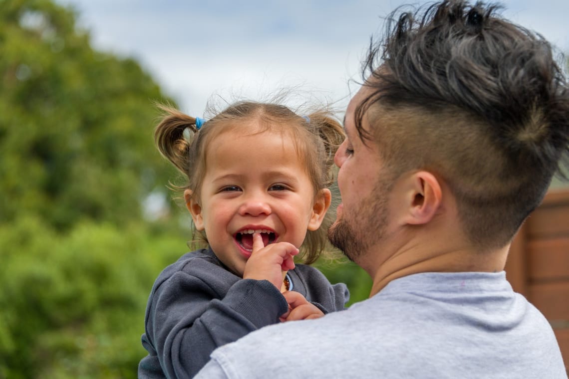 Wee girl and her dad