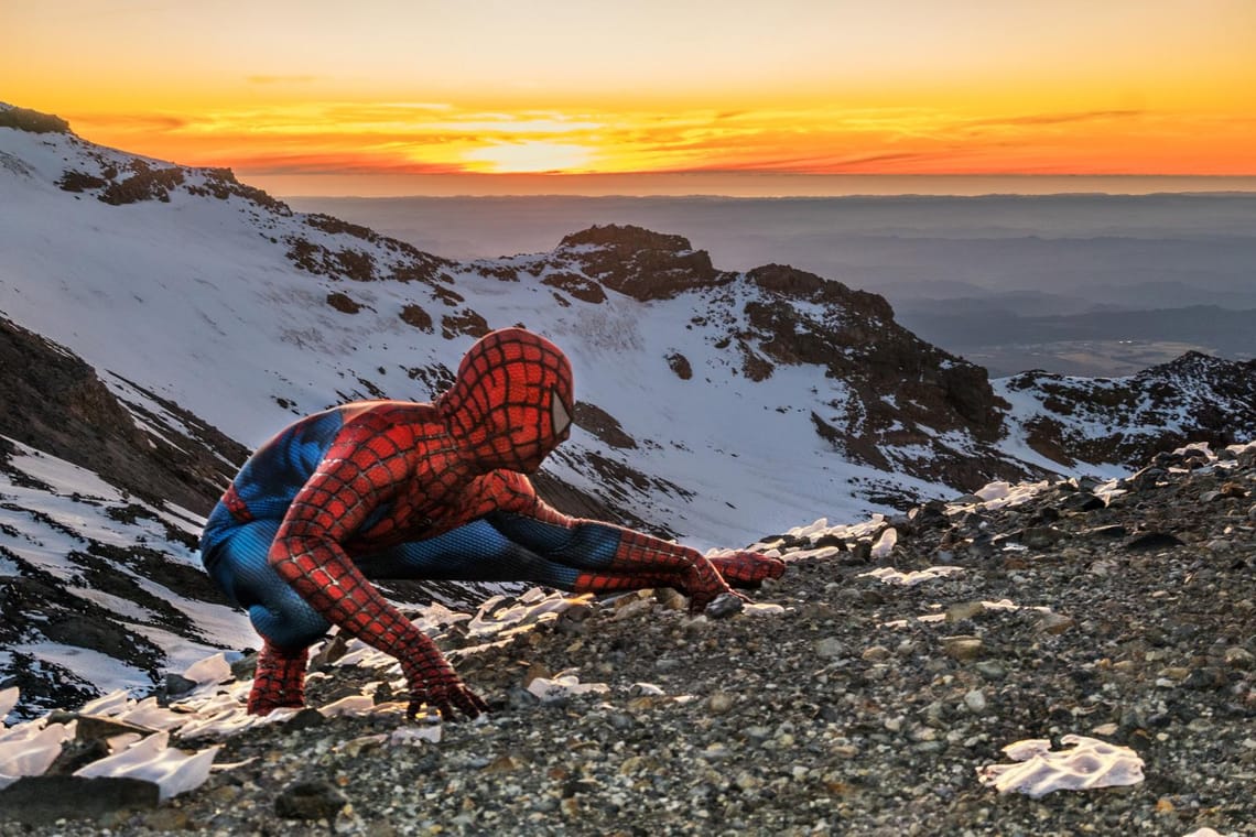 Spiderman on ice