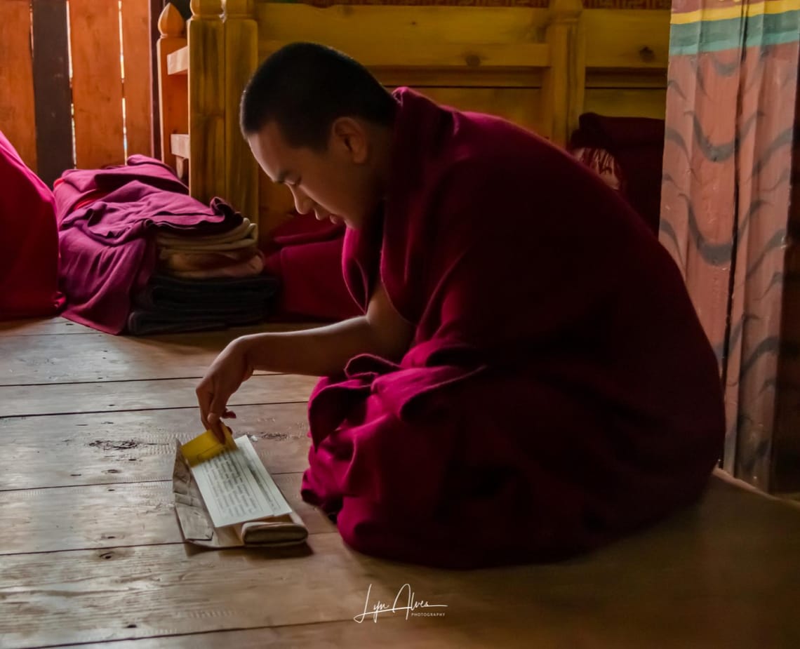 Monk during prayer