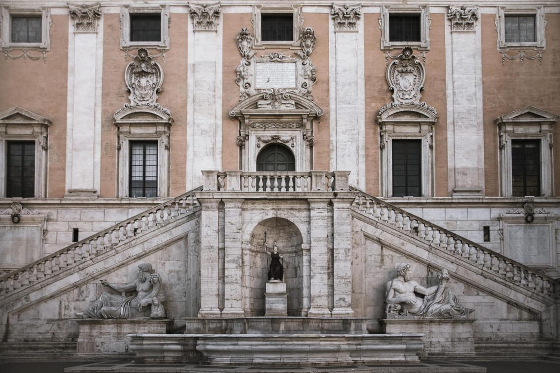 The Facade of Campidoglio in Rome