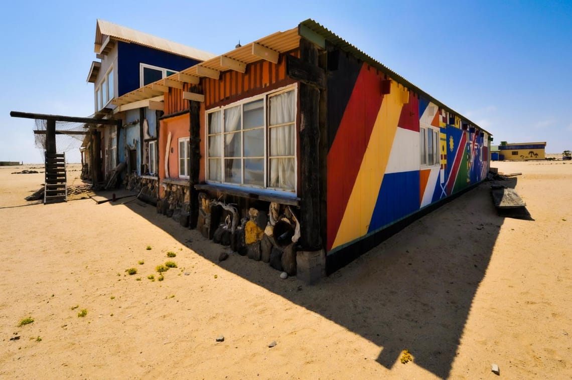 Human colors on a desert beach