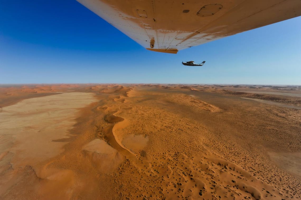 Flying together over the Namibian desert