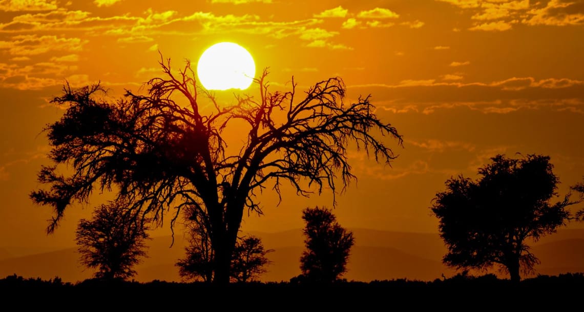 Sunset in the Namibian sky