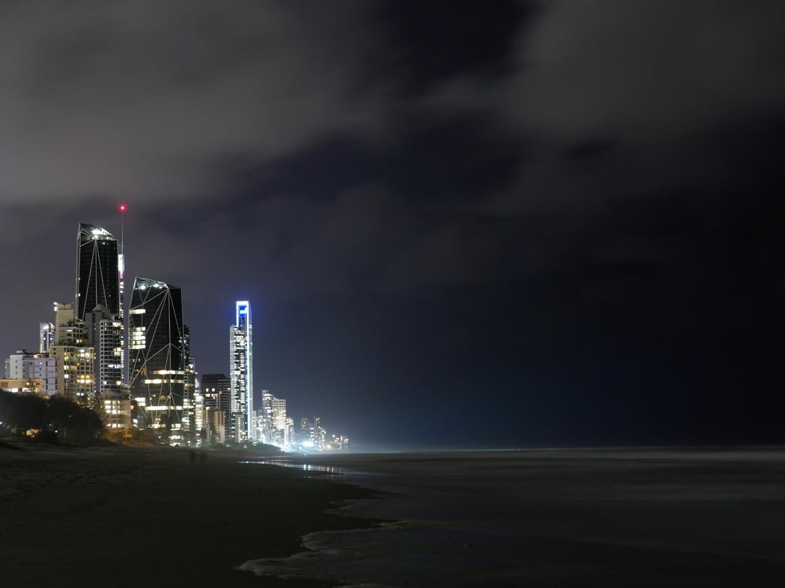 Broadbeach, Gold Coast, Australia at Night