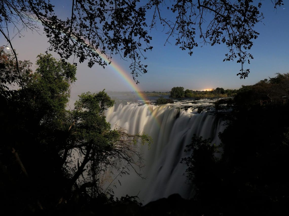 Lunar Rainbow over Victoria Falls