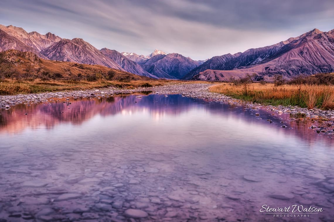 Reflections in a high country rain puddle