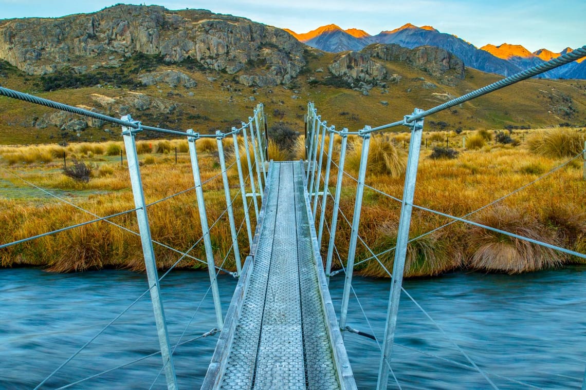 Suspension bridge with a view