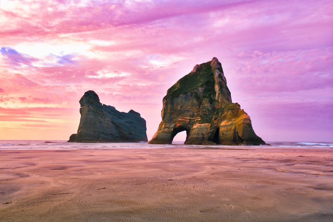 the Archway Islands off Wharariki beach