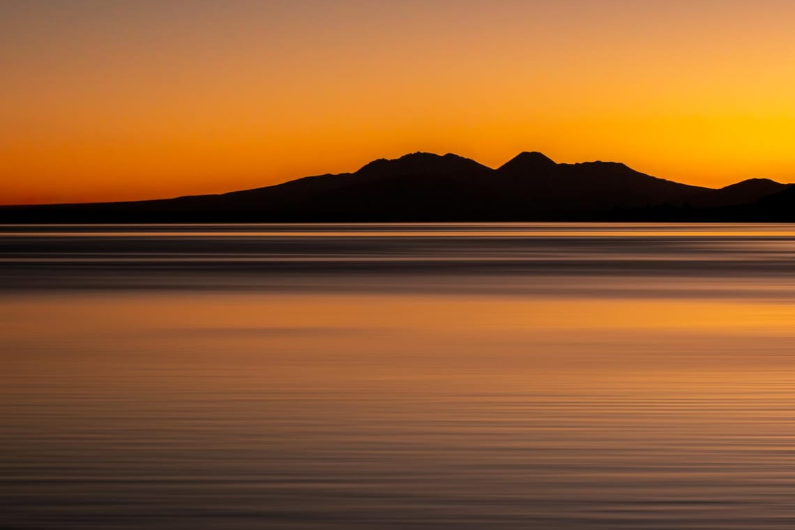 Central Plateau volcanos silhouetted