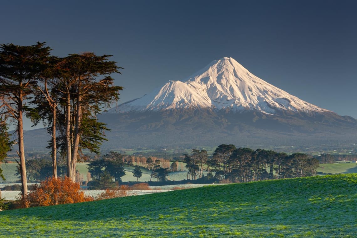 Mount Taranaki in mid winter