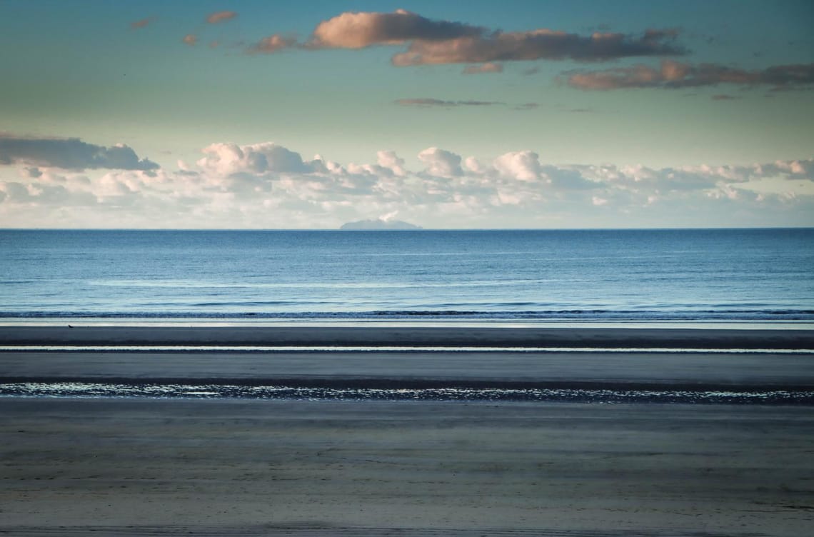 Low tide in winter at Ohope Beach