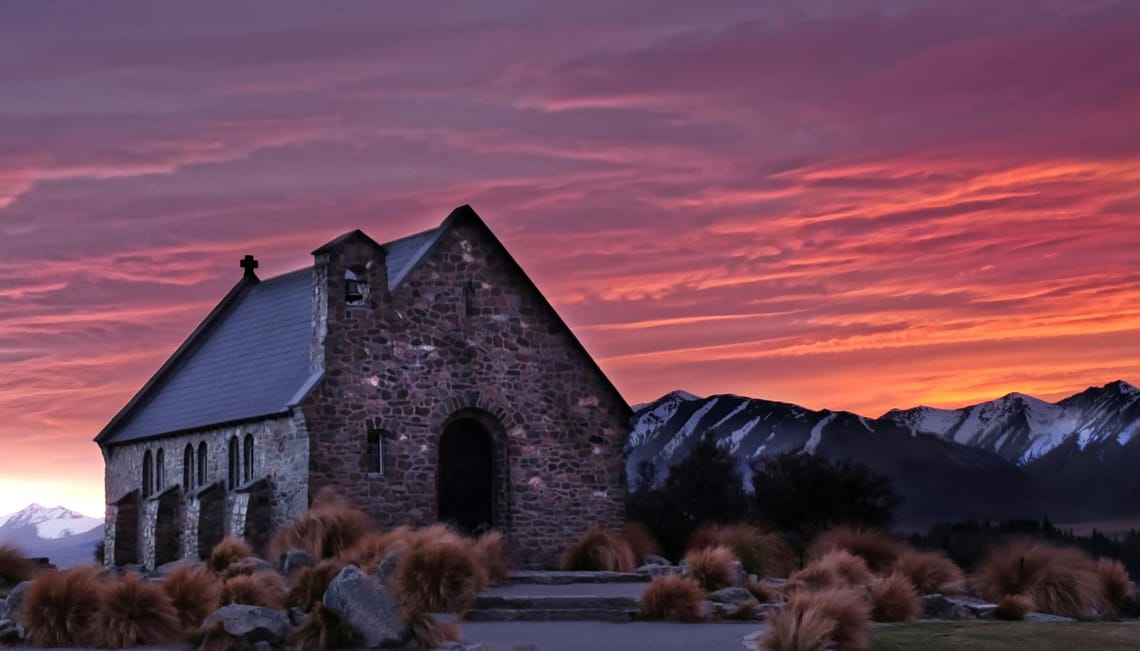 Sunrise, Church of Good Shepherd, Lake Tekapo, NZ