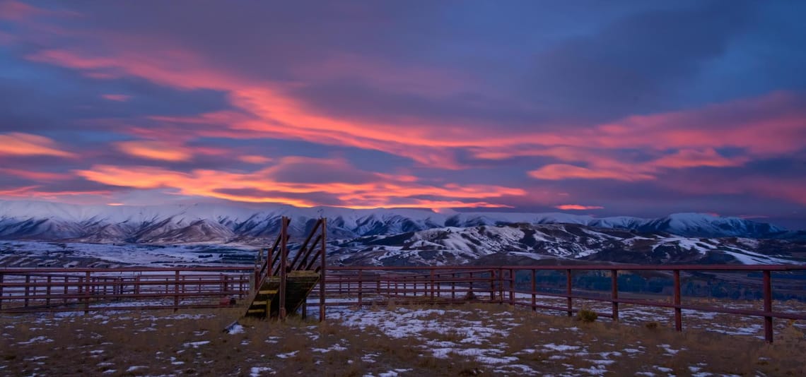 Stock yards at sunrise