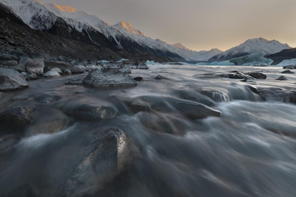 Tasman River with Aoraki