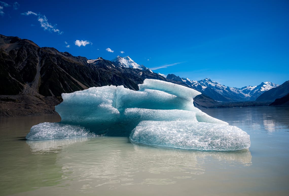 Glistening glacial iceberg