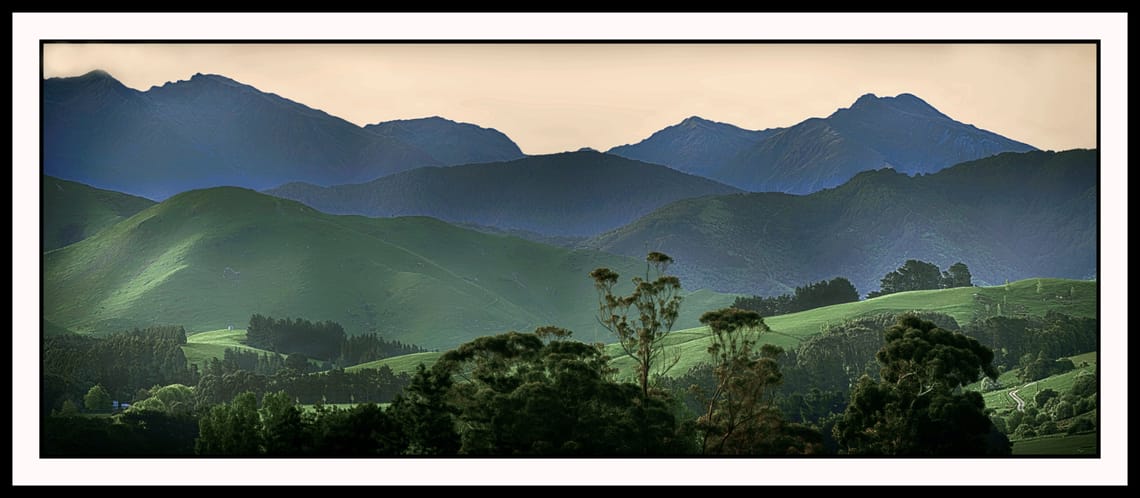 Tararua foothills at dusk