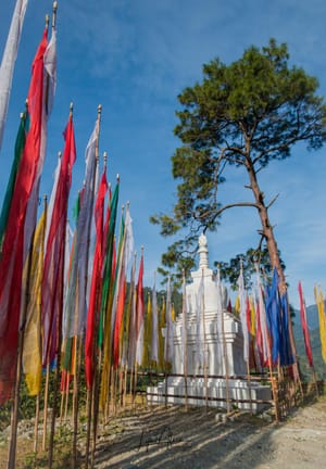 Prayer flags at a Stupa