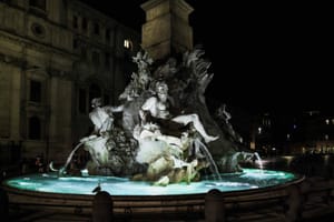 Bernini's Four Rivers Fountain in Piazza Navona