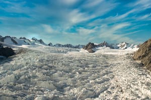 The scenic majesty of the Southern Alps glacier