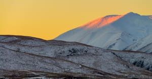 Snowy sunset